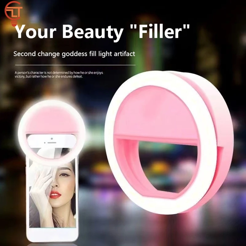 

1PC LED Selfie Ring Light Fill Light MobilePhone Flashes Lens Luminous Lamps Clip Rings Light Video Photograph For Live Makeup