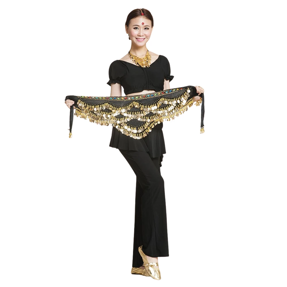 

2021 New Multi-color Beautiful Danse Du Ventre Belly Dance Dancing Waist Chain Hip Scarf Belt Costume 8 colors with 328 Coins