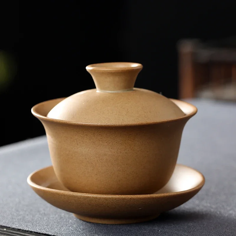 Hand-painted Landscape Gaiwan Ceramics Tea Bowl with Saucer Lid Kit Master Tea Tureen Teaware Drinkware 150ml