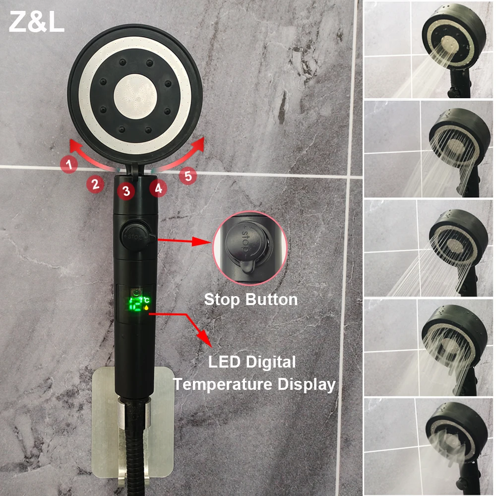 Pommeau Douche haute pression 2 Modes de Douchette, Double face Douche A  Main Pistolet