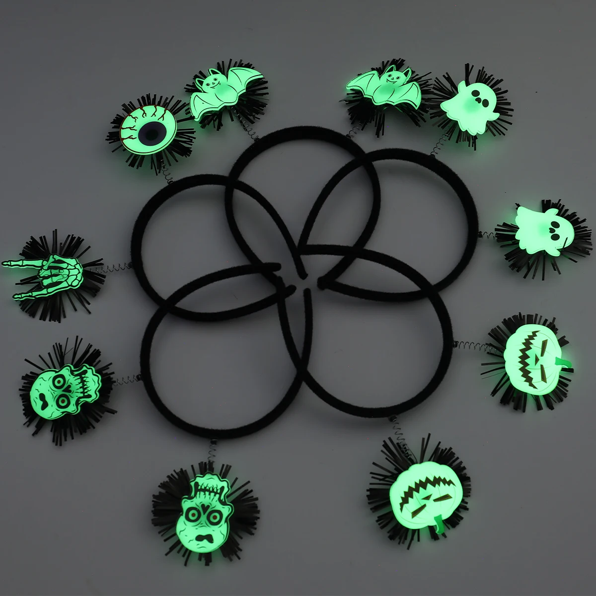 Halloween Fluorescent Hair Hoop Plastic Headband Glow In The Dark Halloween Pumpkin Party Decoration Birthday Wedding Decor