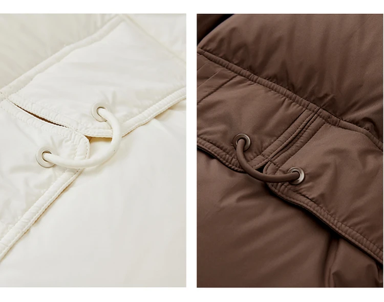 SENTUBILA Women's Cropped Down Coat 2024 Winter Fashion Puffer Jacket 90% White Duck Down Stand Neck Outerwear Ladies W44Y56273