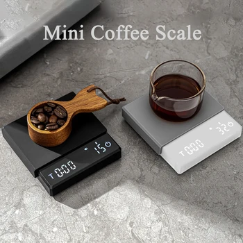 Mini Digital Coffee Scale rechargeable High Precision 0.1g Kitchen Scale With Timer Espresso Coffee Maker LED Display 1