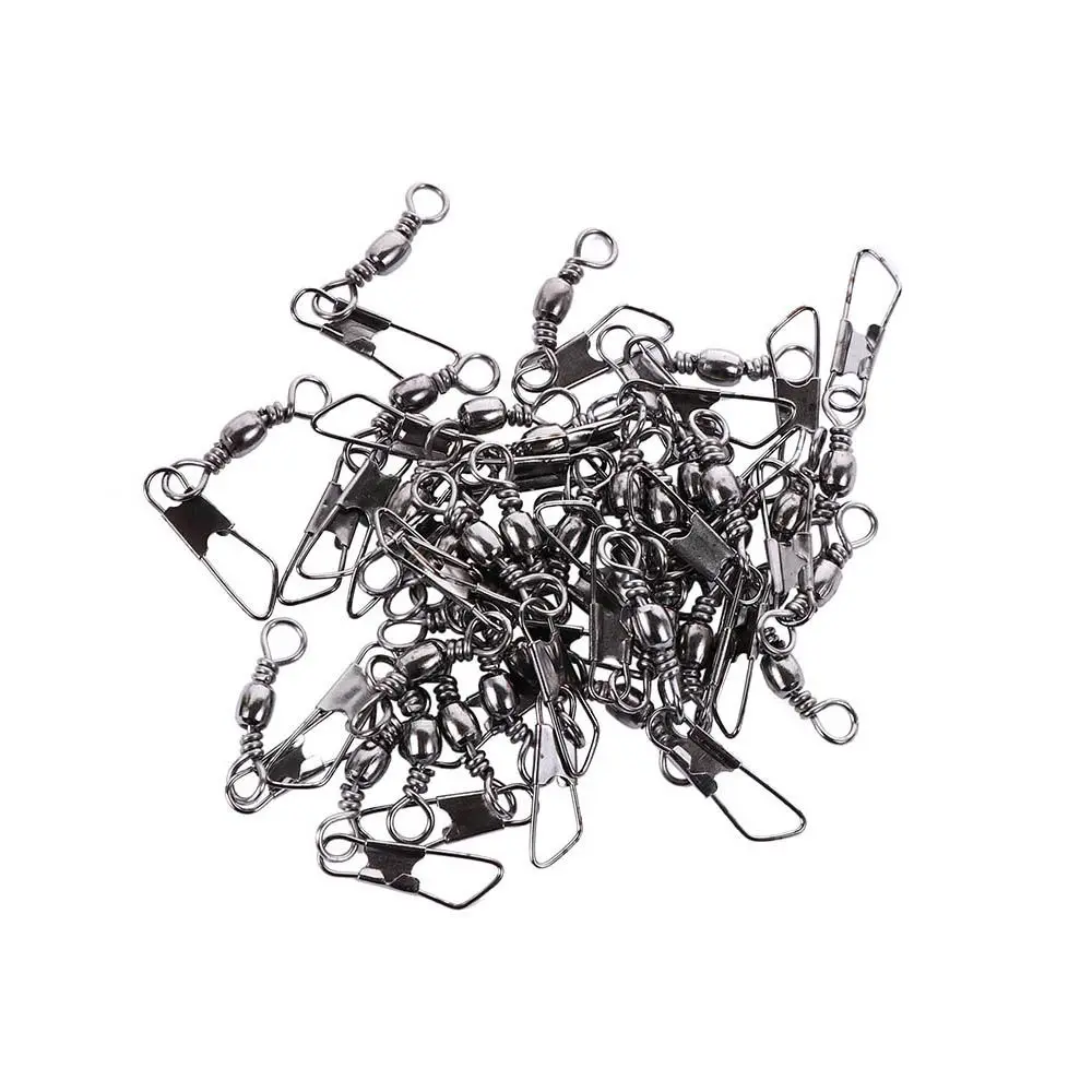 With Interlock Tackle Swivels Solid Rings Hanging Snap Fishing Pins Fishing Line Connector fishing tackle fishing connector fishing split rings 100PCS/pack