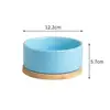 350ml Pet Control Water Feeder,Thermal Cat Water Electric Wood Bowl,With Bowl,With Thermostatic Base,Heating Ceramic Heated 3