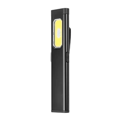 Compact LED Keychain Flashlight with Clip and Magnet - Ultra Bright 3 - Mode Pocket Light (Black)