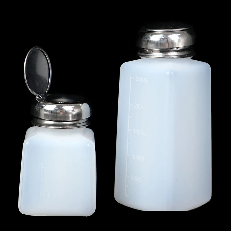 100/200/250ml Empty Pump Dispenser Nail Polish Remover Bottle Nail Art Clean Acetone Bottles Refillable Bottle Container
