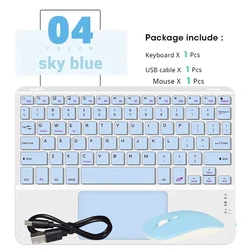 Sleek Multi - Functional Bluetooth Wireless Keyboard with Mouse - Japanese (Blue - and mouse)