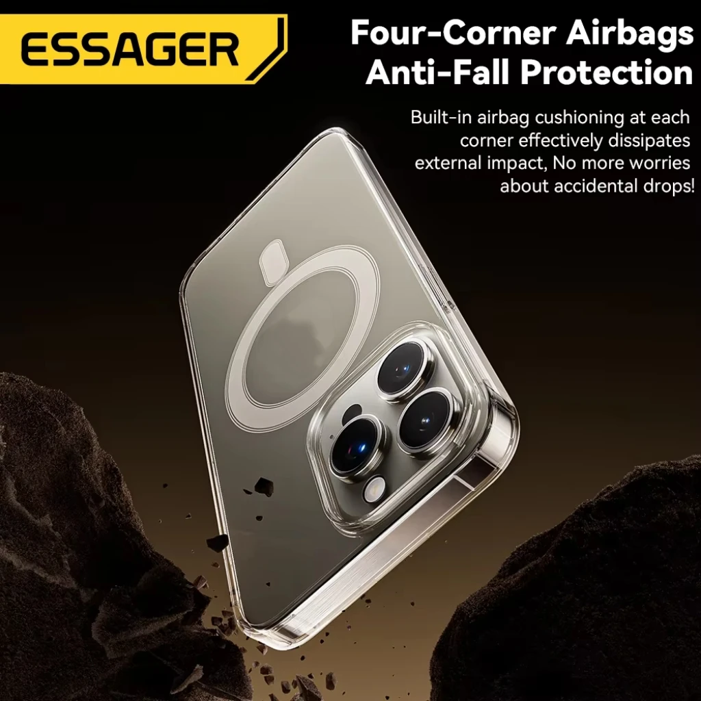 Essager Magnetic Clear Protective Case with Wireless Charging Support