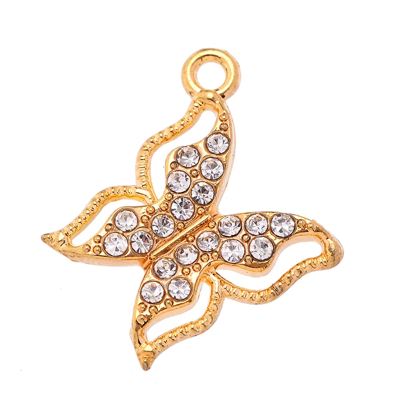 Vergoldeter Schmetterling Herz Stern Emaille Weihnachts baum Anhänger Charme für Schmuck herstellung liefert DIY Halskette Ohrring Armband – Detail 7