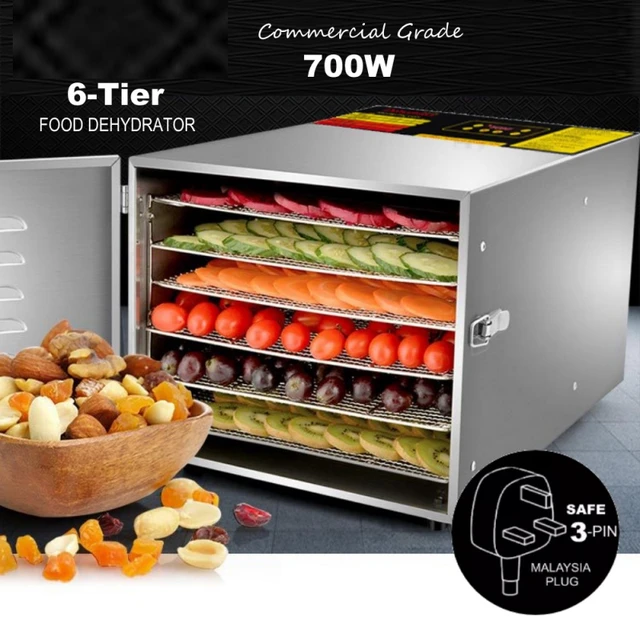 5 bandejas deshidratador de secador de alimentos con temporizador digital y  control de temperatura para frutas verduras carne carne seca de res