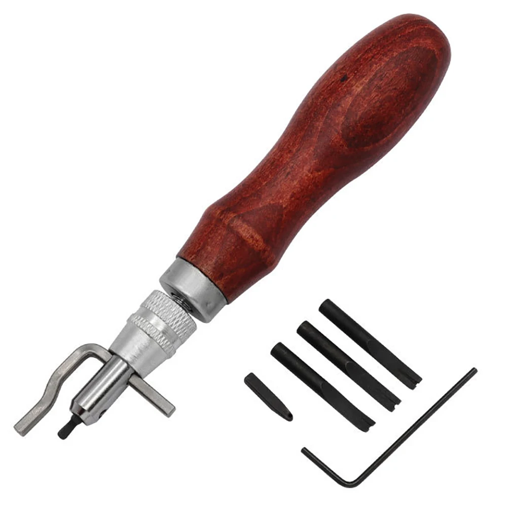 Groovers tool for leather wooden handle + steel groove knife 7 in 1 Leather Edge skin tool leather stitching craft tools leather tools leather craft tool kit leather craft tools leather craft tool