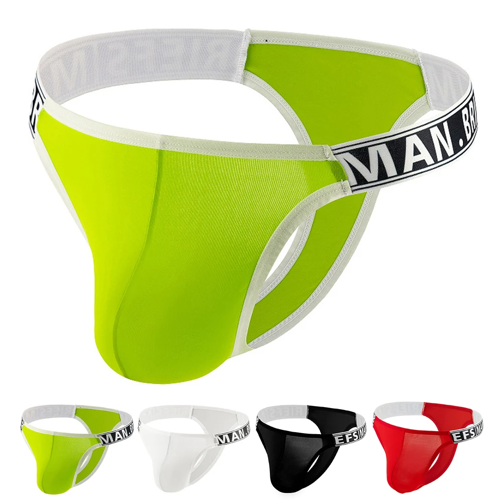 Sexy Men Green Bikini Pouch Bag Briefs G-string Underwear T-back Thong Underpants Shorts Panties Men Sexy Swimsuit