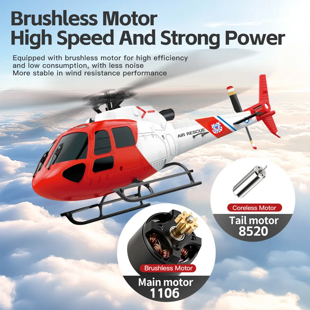 Wltoys K150 리틀 스퀴어 RC 헬리콥터 AS350 4CH 브러시리스 모델 압력 광학 흐름 고정형 고도 RC 비행기 어린이 장난감 선물