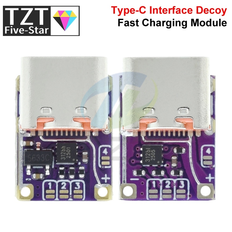 1/2/5PCS PD3.0 PD3.1 QC3.0 Deceiver Fast Charging Module DC 5/9/12/15/20/28/36/48V Voltage Trigger PD to DC Type C Interface