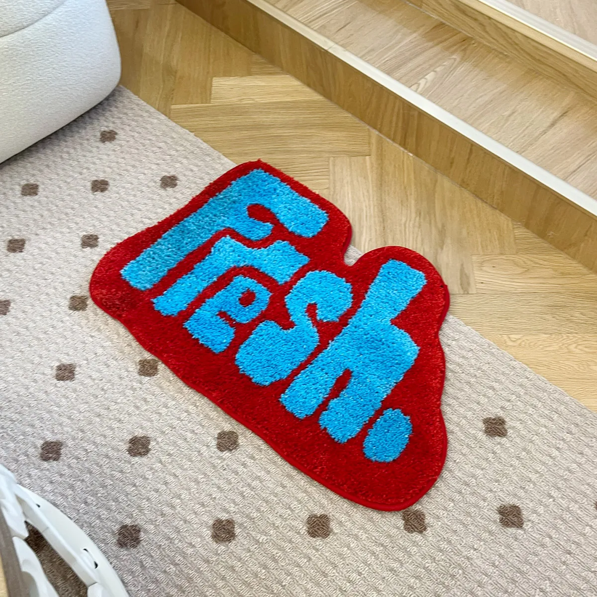 Tufted Flocking Carpet Mathroom Thick Tufted Design Sense Trendy Modern Fashion IG Decorative Cloakroom Living Room Rug Floor Mat