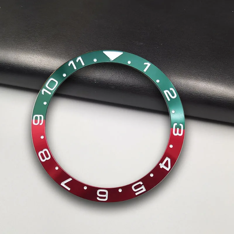 Watch Accessories GMT 38mm Slope Aluminum 12 Hour Bezel Ring Insert Ring Mouth Fits for RLX GMT Black Green SUB 40mm Watch Case