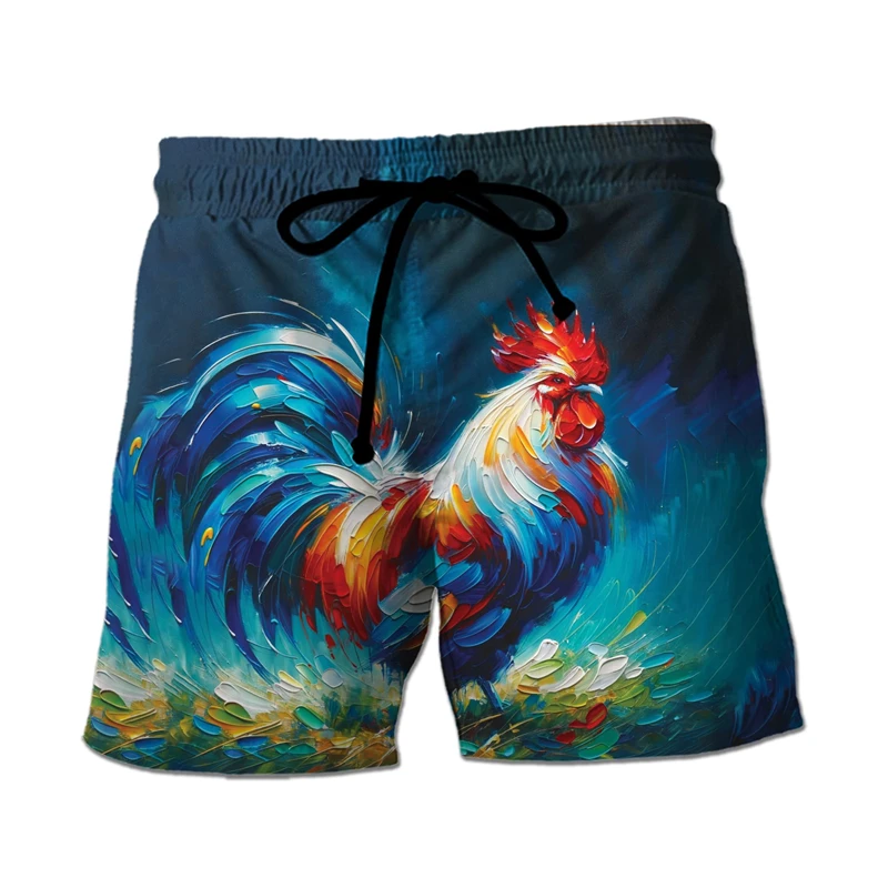Funny Chicken Graphic Bermudas Hawaiian Boardshorts Rooster Board Shorts Male Trousers Boy Trunks Kids Beach Shorts Short Pants 5