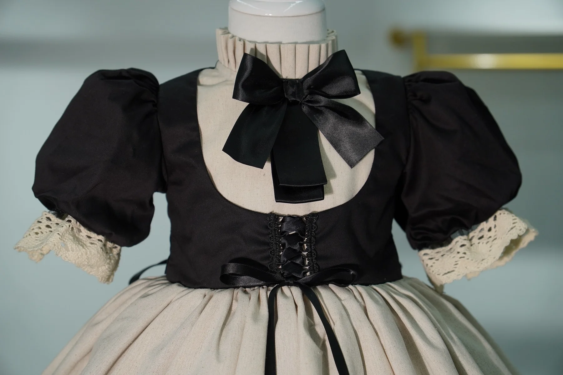 0-12Y طفلة الصيف الأسود الغزلان التطريز التركية خمر فستان الأميرة لعيد ميلاد عطلة عيد الفصح التصوير عيد C105