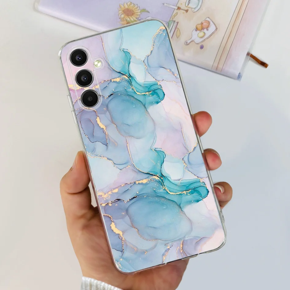 Marble Butterfly Soft Silicon Phone Case for Samsung Galaxy A24 4G