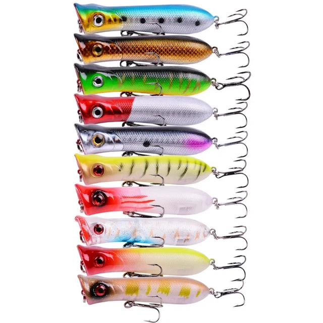 5/10 Pcs Popper Fishing Lure Fit Rod Floating Crankbait Iscas Fishing Tackle  Artificial Bait Poper Carp Pike Set - Fishing Lures - AliExpress