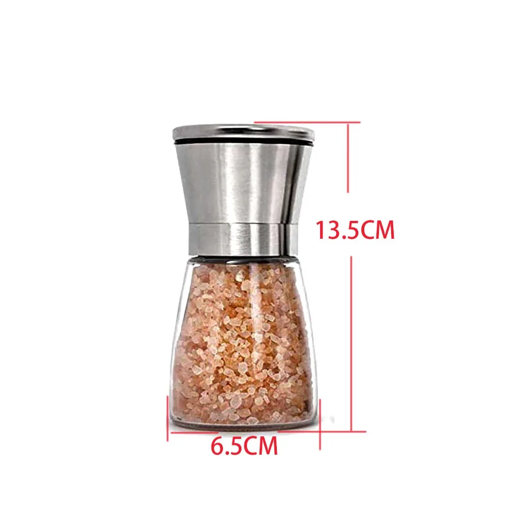 Salt and pepper grinder adjustable stainless steel glass mill coarse grinding