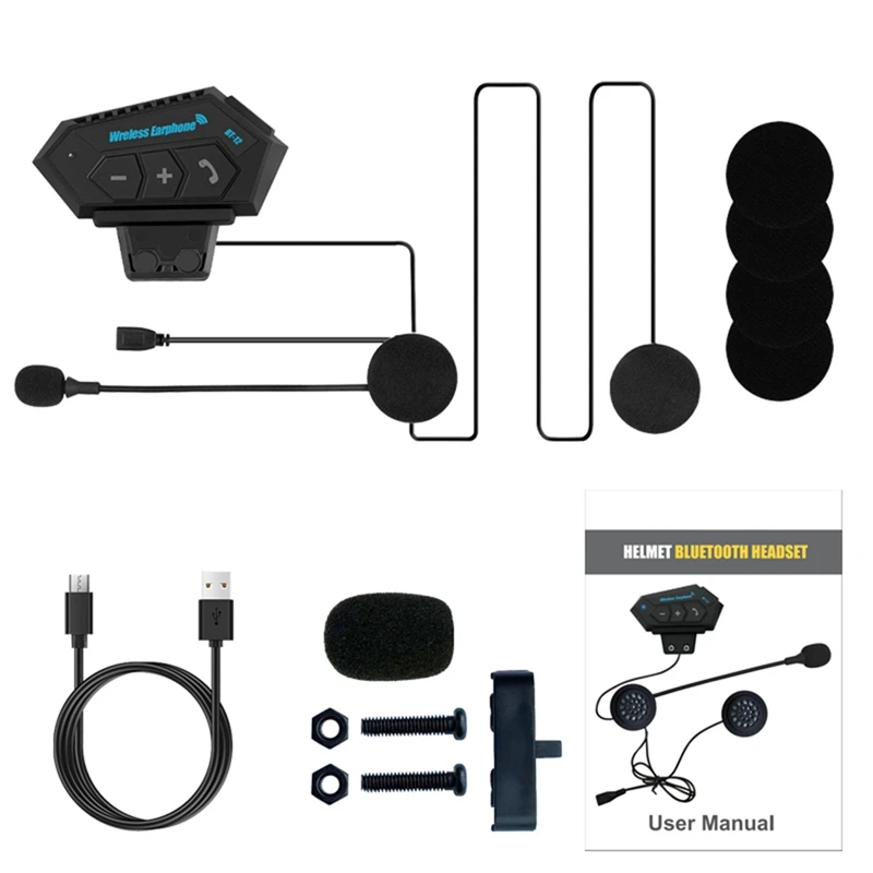 

Wireless Bluetooth Earphones For Helmets Electric Motorcycle Riding Receive Calls BT12 Helmet Bluetooth Earphones