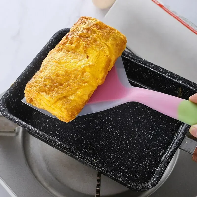 Pancake Spatula Kitchen Spatula Ware Scoop Cooking Utensils Colorful Silicone Kitchen Scraper Beef Meat Egg Wide Pizza Cooking Tools Shovel