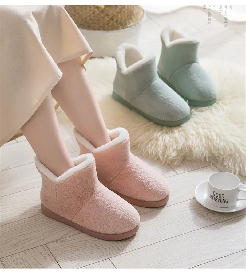 Winter Warm Plush Slip-on Anti-slip Faux Fur Boots for Women - true deals club