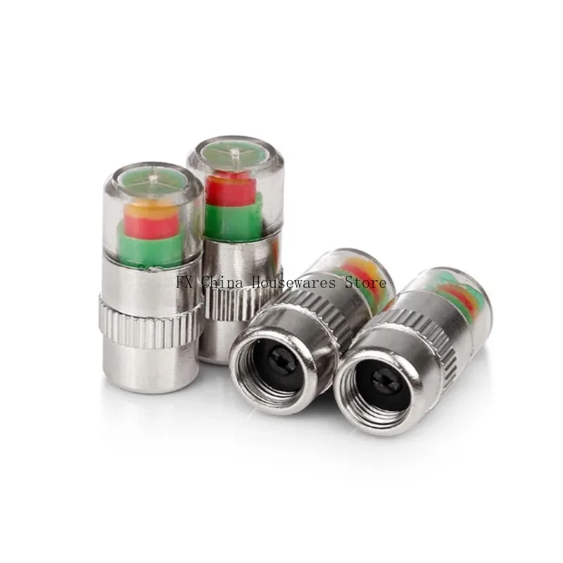 Indicatore di Pressione Pneumatici Auto, Set da 4 Pezzi, Tappi Valvola con Manometro, Accessori Auto, Tappi Manometro Pressione Pneumatici Utili - Image 5