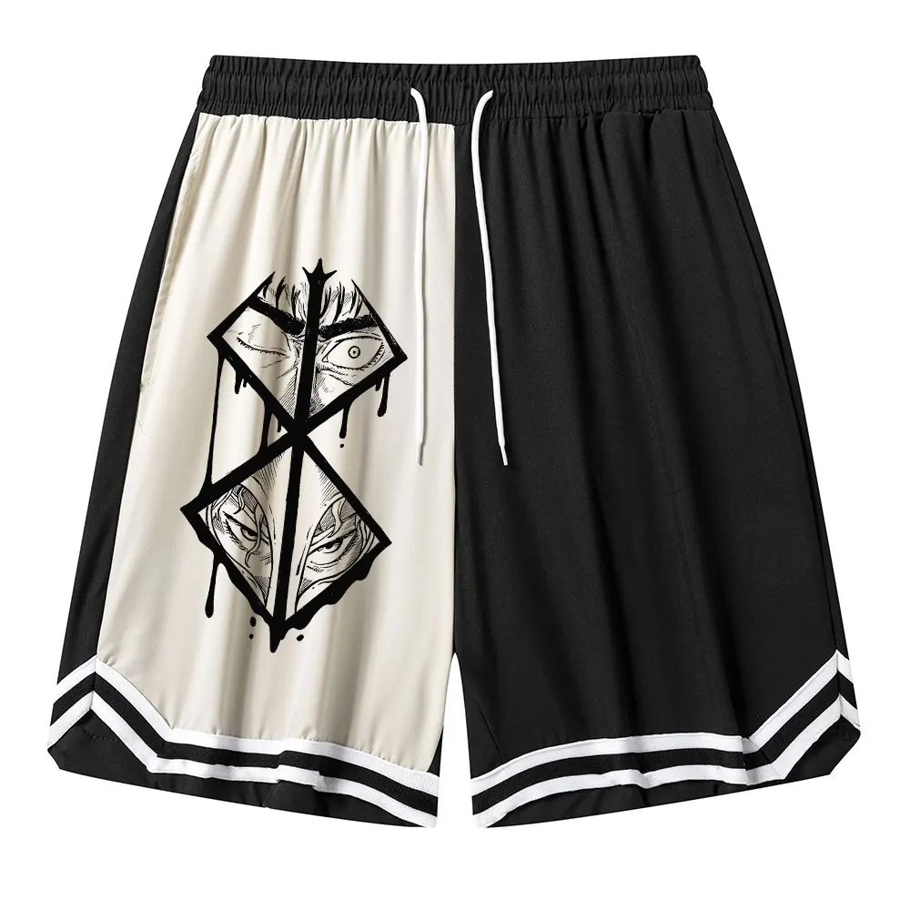 Anime Berserk Basketball Shorts Men Running Training Workout Loose Summer GYM Shorts Quick-Drying Breathable Casual Sports