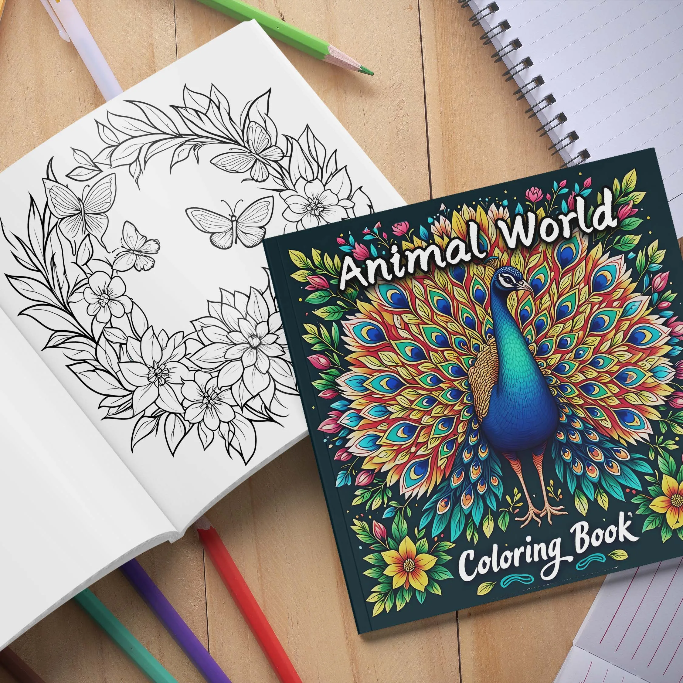 1pc Art Coloring Book 24Page Animal World pattern For Adults Teens Stress Kill Time Graffiti Painting Drawing Art Book 4