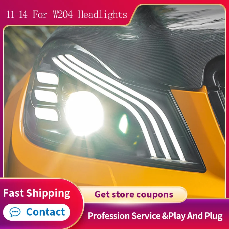 

New LED Headlights For 2011-2014 Benz C Class W204 C180 C200 C260 For Maybach DRL Signal Bi-Xenon Lens Hid H7 Front Lights