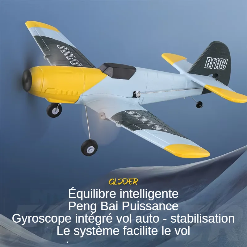 Avion RC BF109 1B OB – 2 Canaux, Décollage Sol/Main, Jouet Extérieur