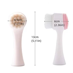 2 - in - 1 Dual - Sided Silicone Facial Cleansing and Exfoliating Brush (1Pc Color Random)