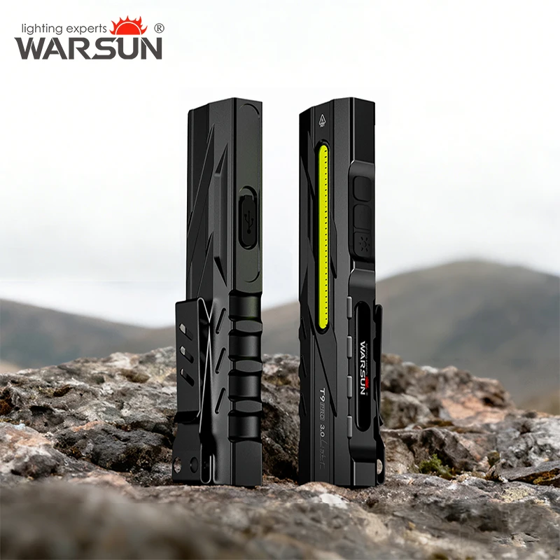 Warsun ไฟฉายพวงกุญแจ LED Warsun T9PRO 1500Lm ไฟฉายพกพาขนาดเล็ก ไฟฉายพกพาพร้อมแม่เหล็ก ไฟส่องสว่างสำหรับงาน 1