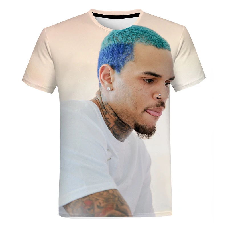 

Fashion Pop Singer Chris Brown 3D Print T-shirt Summer Men/Women Casual Loose Top Street Style Hip Hop Oversize O-Neck Tops