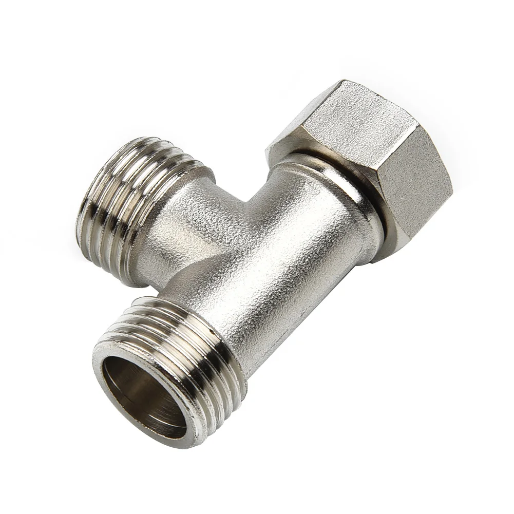 

1Pcs Toilet 304 Copper T Adapter G1/2" T-Valve Diverter Valve 40mmx27mm Three Way Device Hole Water Pipe Bathroom Accessories