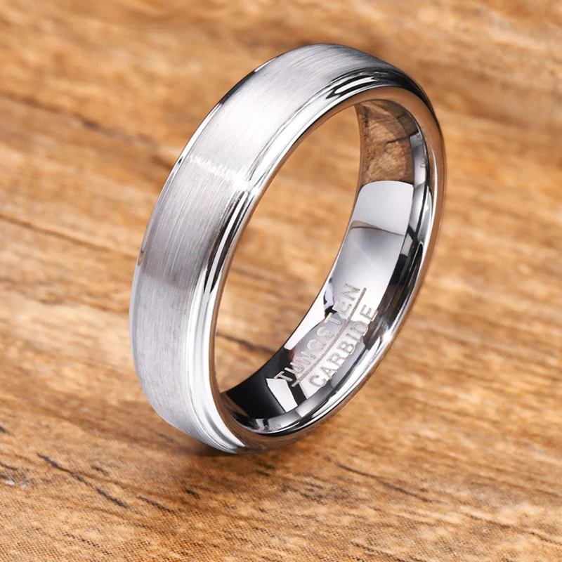 

Personalized Customized Engrave Name Logo Ring Tungsten Steel Mens Women Signet Male Engagement Wedding Rings Drop Shipping