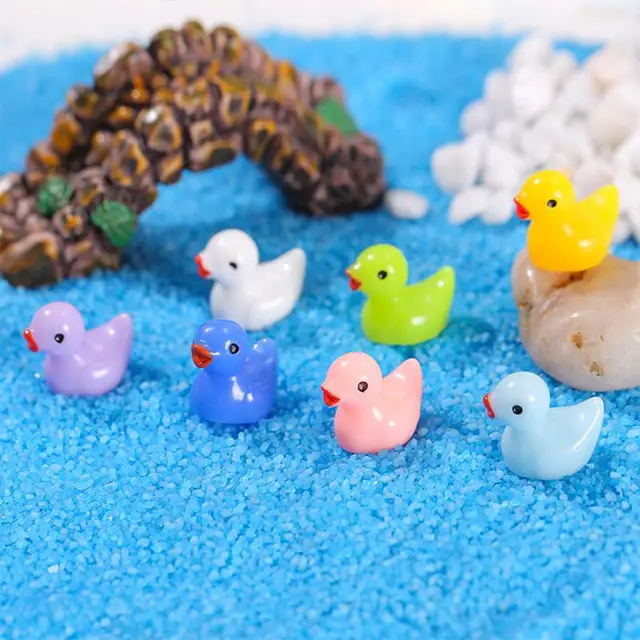 100 Db/Szett Mini Kis Sárga Kacsa Tündér Kerti Növények Dekoráció Gyanta Kézműves Miniatűr Babhouse - Image 4