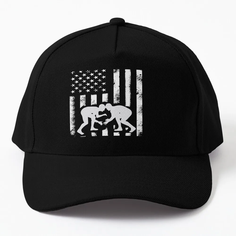 

American Flag Wrestling Distressed Wrestle Gift Tee Baseball Cap Visor Golf Hat Man beach hat fashionable Hat Girl Men's