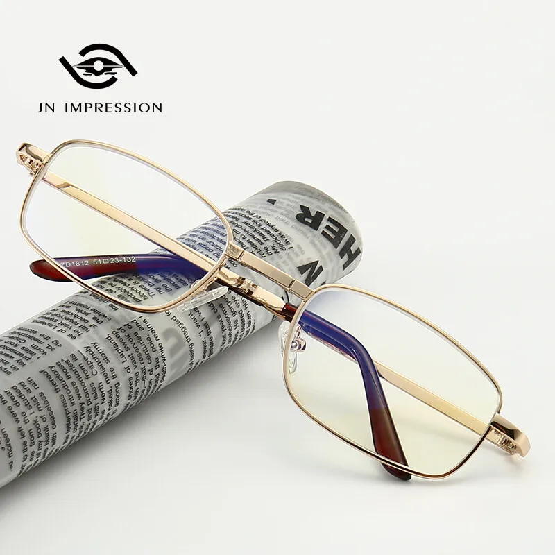 

New Folding Reading Glasses Men's Metal Anti-blue Light Reading Glasses Coated Comfortable Elderly Glasses Glasses for Women