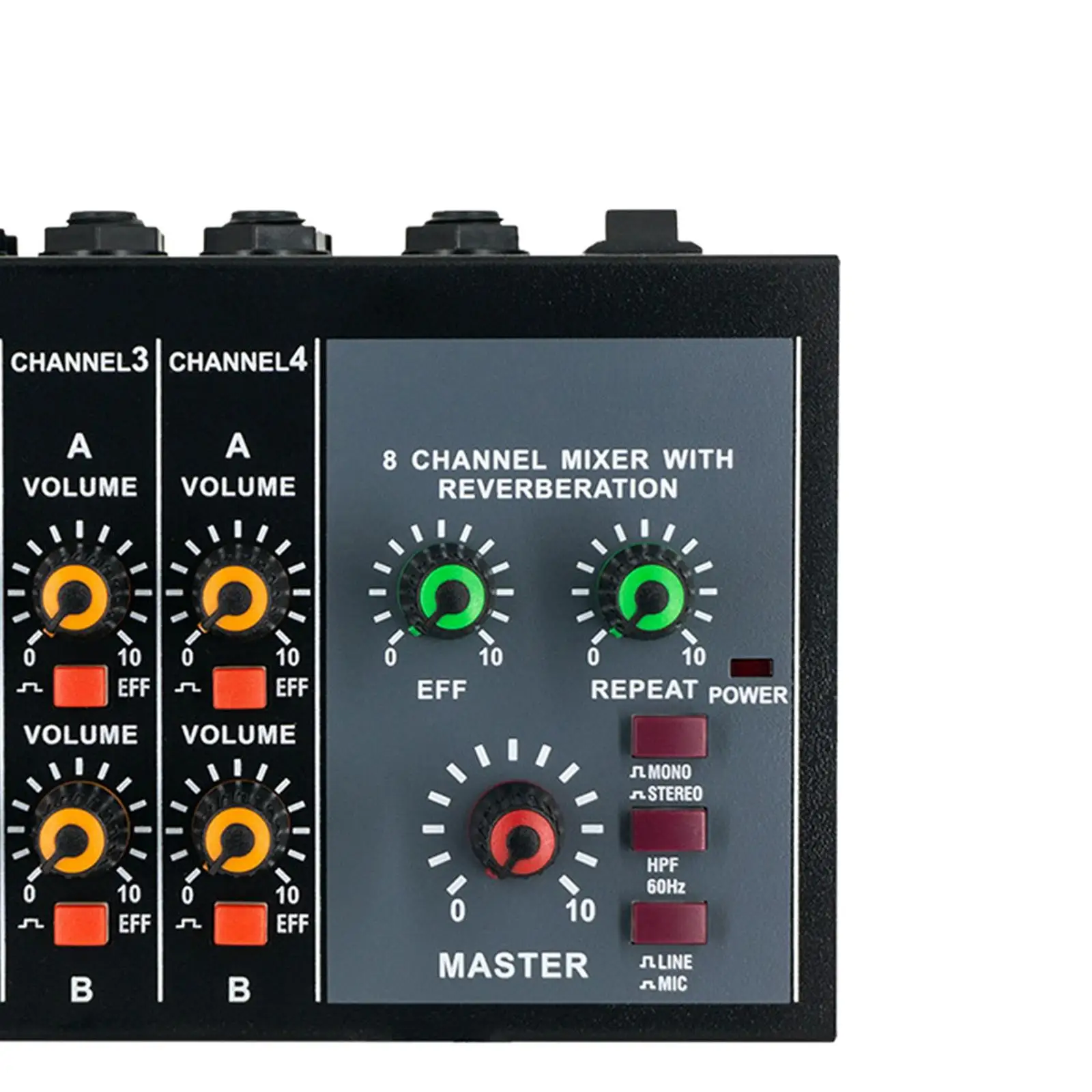 

8 Channel Mixer Professional Compact Stereo Equalizer for Karaoke Microphones Band performance KTV Music Application