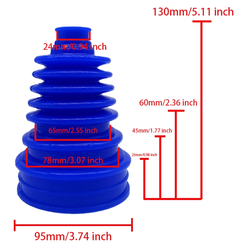 CV Boot Dust Cover 4pcs Universal Silicone CV Boot Constant-velocity Dust Cover Joint Boot Drive Shaft Strong Elasticity Cars Tools,Blue Black