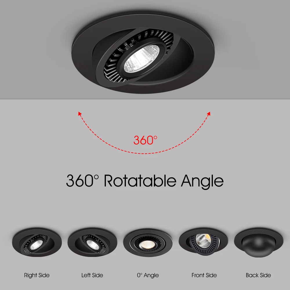 Dimmable LED Downlight Recessed Ceiling Led Spot Light 5W 7W 12W 220v Down Light 360 Degrees Rotatable Room Indoor Lighting Lamp