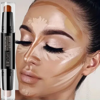 V Face Contouring Stick con evidenziatore correttore a doppia testa per ombra tridimensionale del ponte del naso alto 2 in 1 cosmetici 1