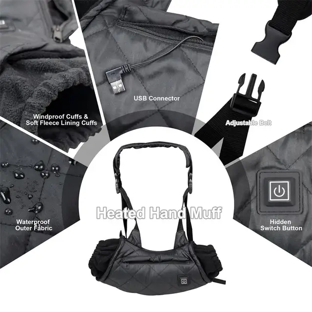 Elektromos Fűtött Kézmelegítő Muff Hideg Időjárás Gyors Fűtés Hő Kesztyű Derék Táska Kültéri Vadászat Síelés Kempinghez - Image 5