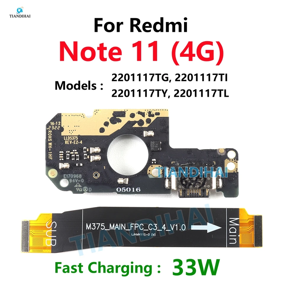 Connettore Di Ricarica Con Microfono Per Xiaomi Redmi Note 11 4G / 11S 4G (2201117TY)