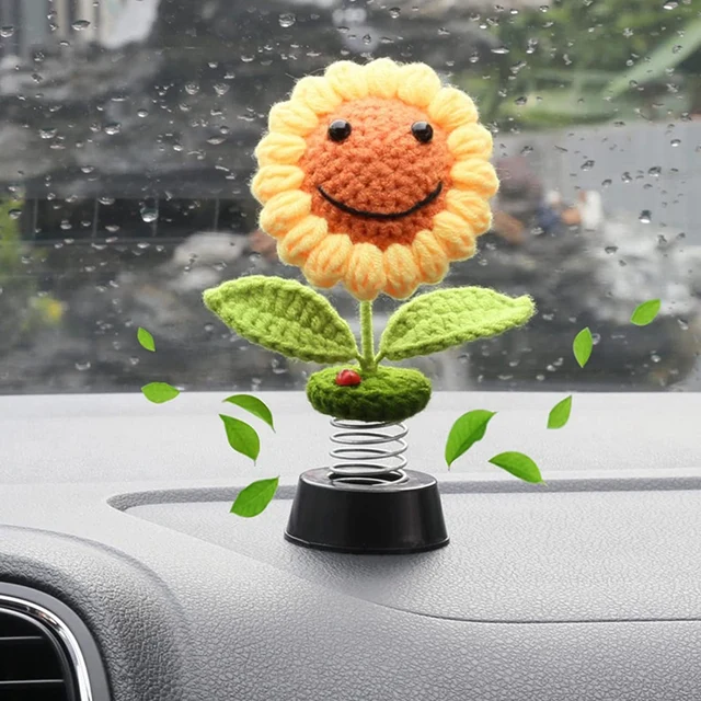 Décoration de tableau de bord de voiture en forme de tournesol arc