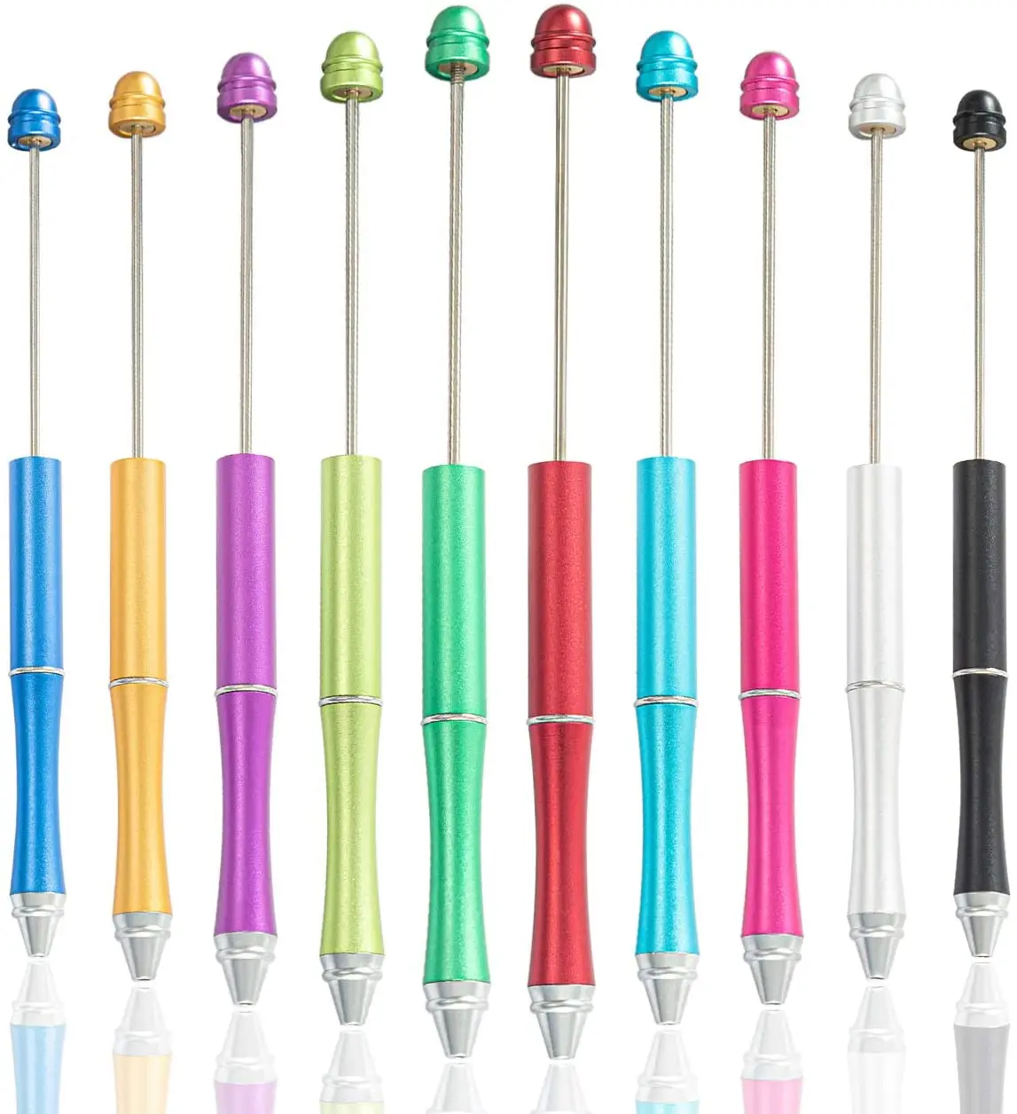 10pcs Metal Ballpoint Pen Beadable Pens Japanese Stationery Bead Pens for Writing School Office Supply Kids Gift Luxury Pen